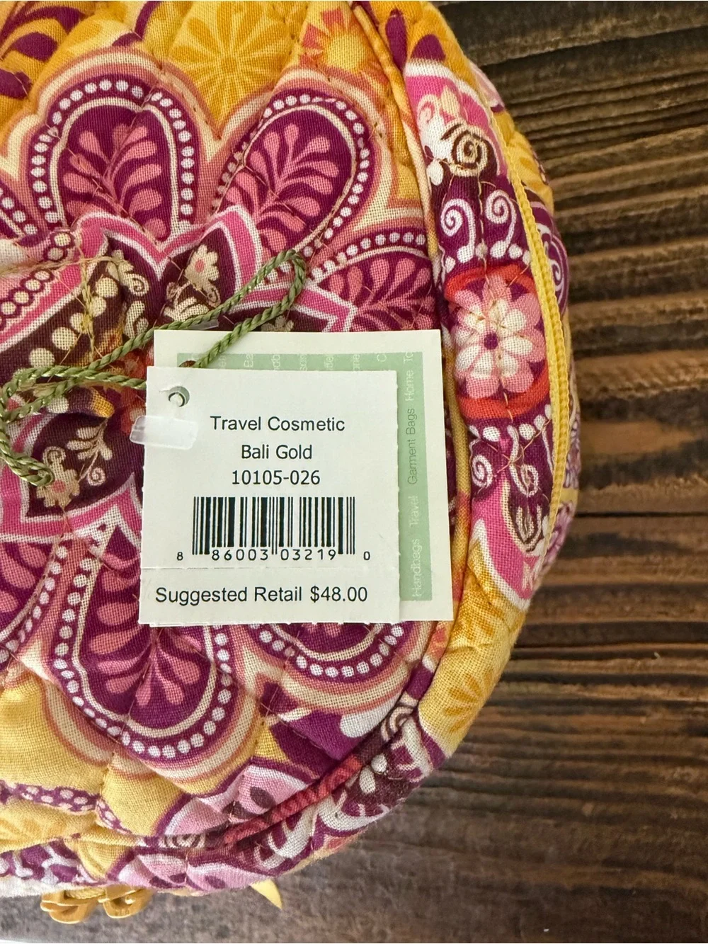 Vera Bradley Quilted Round Travel Cosmetic | Bali Gold | Retired